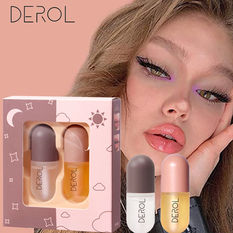 

DEROL Lip Plumper Set 5ml Instant Volumising Lips Plumper Gloss Reduce Fine Lines Serum Oil Mask Moisturizer Lip Plump Essence