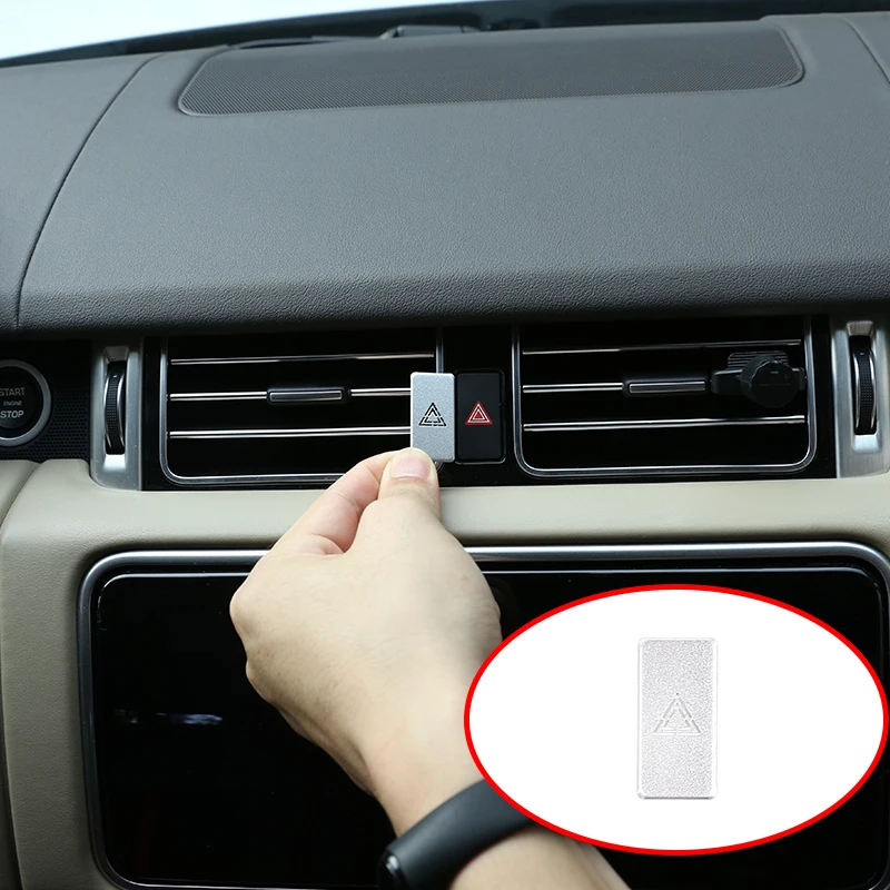 

Car AC Center Double Flashing Emergency Light Button Sticker Patch For LR Discovery Sport 5 LR5 Range Rover Vogue Evoque Velar