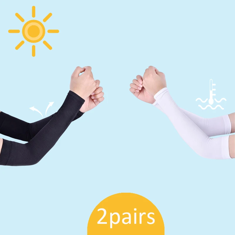 

2Pair Summer Anti-sunburn Sleeve Breathable Fingerless Sun UV Protection Sleeve Outdoor Driving Cycling Cooling Woman Arm Cover