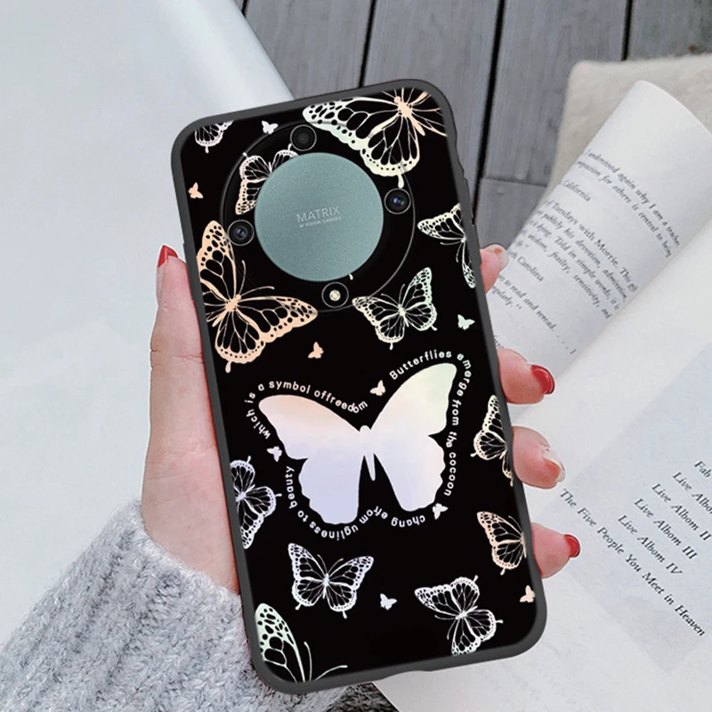 Чехол для телефона Honor X8 X6 70 Lite X9a Magic 5 X40 X8a X7a X6a X7b 90 Smart 50 Plus Play 8T 5G Art Butterfly Cartoon
