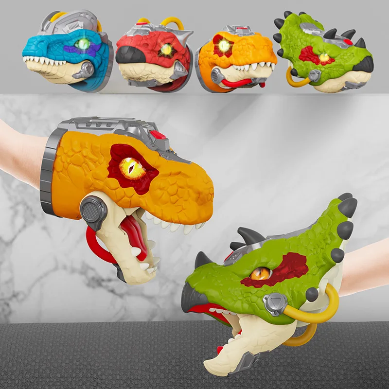 

Kids Pets Toy Dinosaur Puppets Dino Doll Head PK Tyrannosaurus Rex Roar Sounds Cool Lighting Children Gifts For Boys 3+