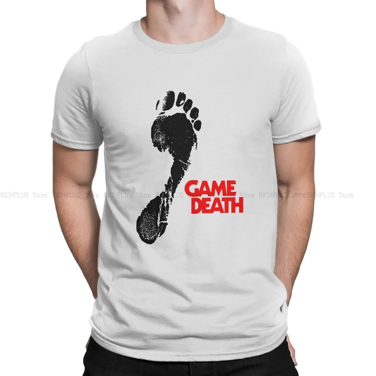 

Game of Death Footprint Classic Man's Polyester TShirt Bruce Lee O Neck Short Sleeve T Shirt Funny Gift Idea