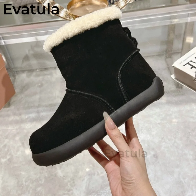 Дизайнерские зимние ботинки на меху с шерстяной окантовкой женские теплые