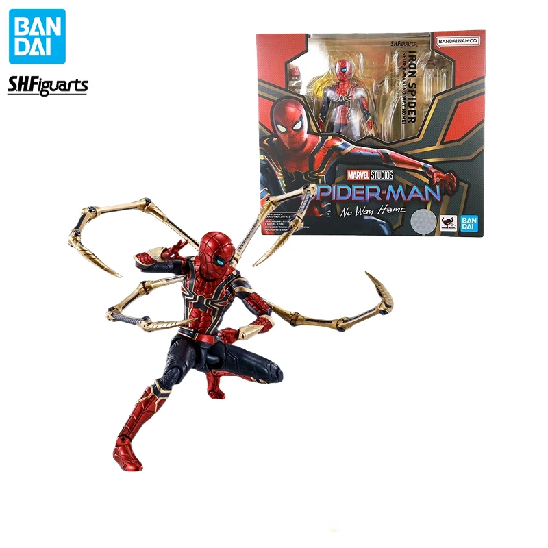 

Genuine Bandai SHF Heroes No Return 3 Iron Spider-Man Blue Eyes Holland Brother New Edition Anime Action Figure Toy Gift Model