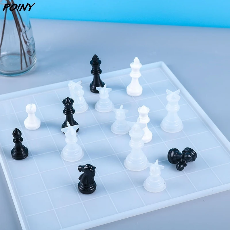 

Силиконовая 3D форма для шахматных фигур, форма из смолы для рукоделия ручной работы, изготовление брелоков для ключей