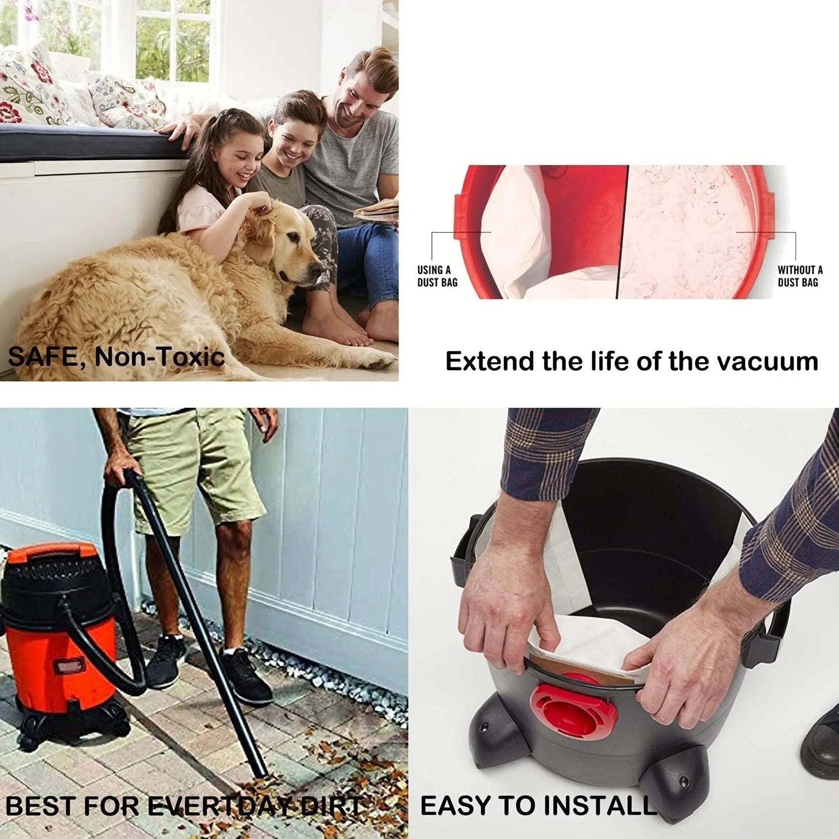 Универсальный мешок для сухой пыли от 5 до 8 галлонов сменный аксессуар пылесоса