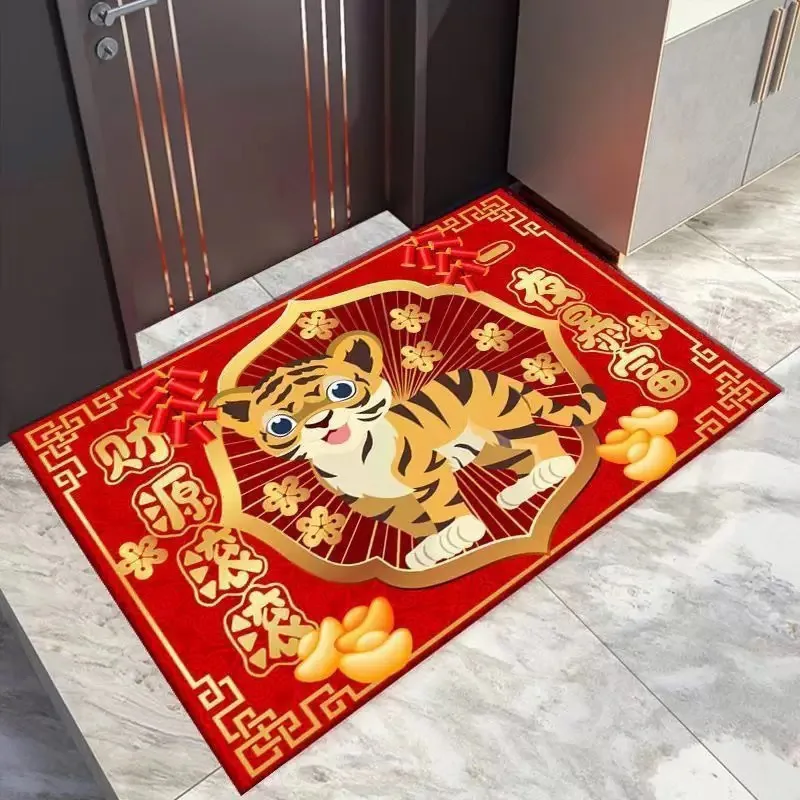 

Chinese New Year Decorations 2022 Tiger 40x60cm Non Slip Mat Doormat Chinese New Year Decorations 2022 Spring Festival Decor