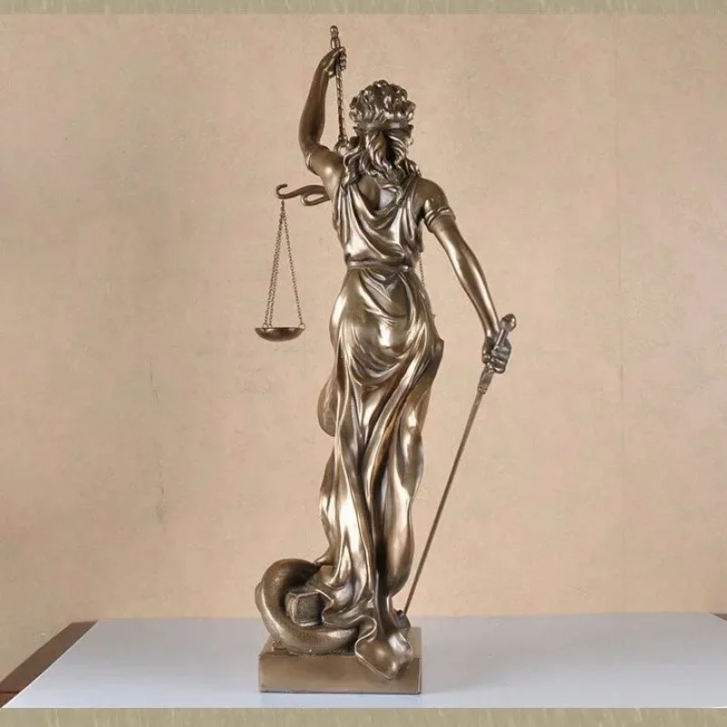 Фото Aqumotic Греция Justitia Justice Fair Goddess Ретро ремесло аксессуары для дома украшения Европейская креативная ретро-скульптура для кафе №2