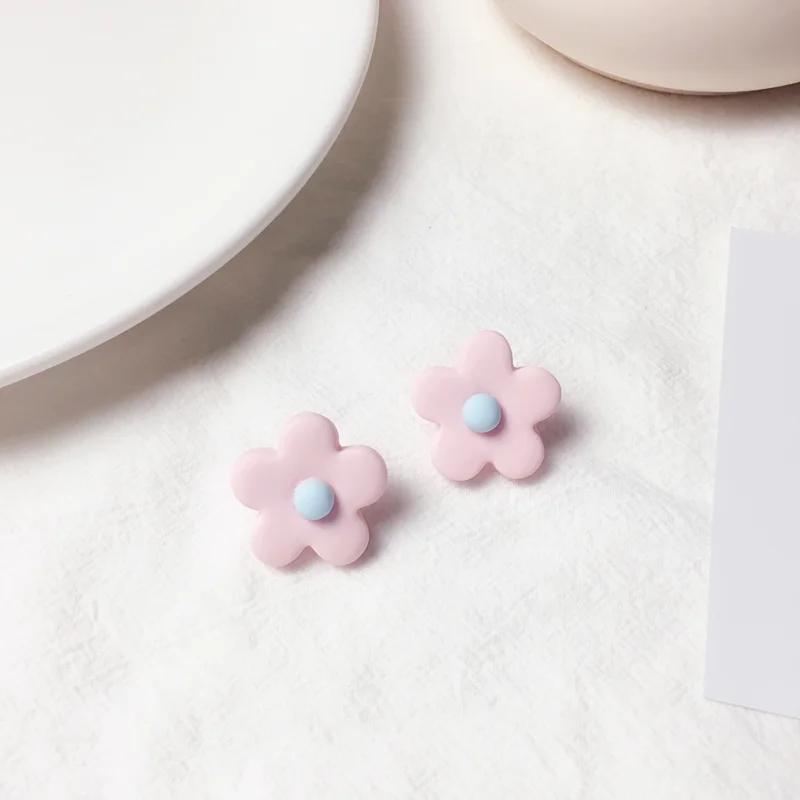 Летние крутые и элегантные серьги в виде цветка из смолы модные дикие