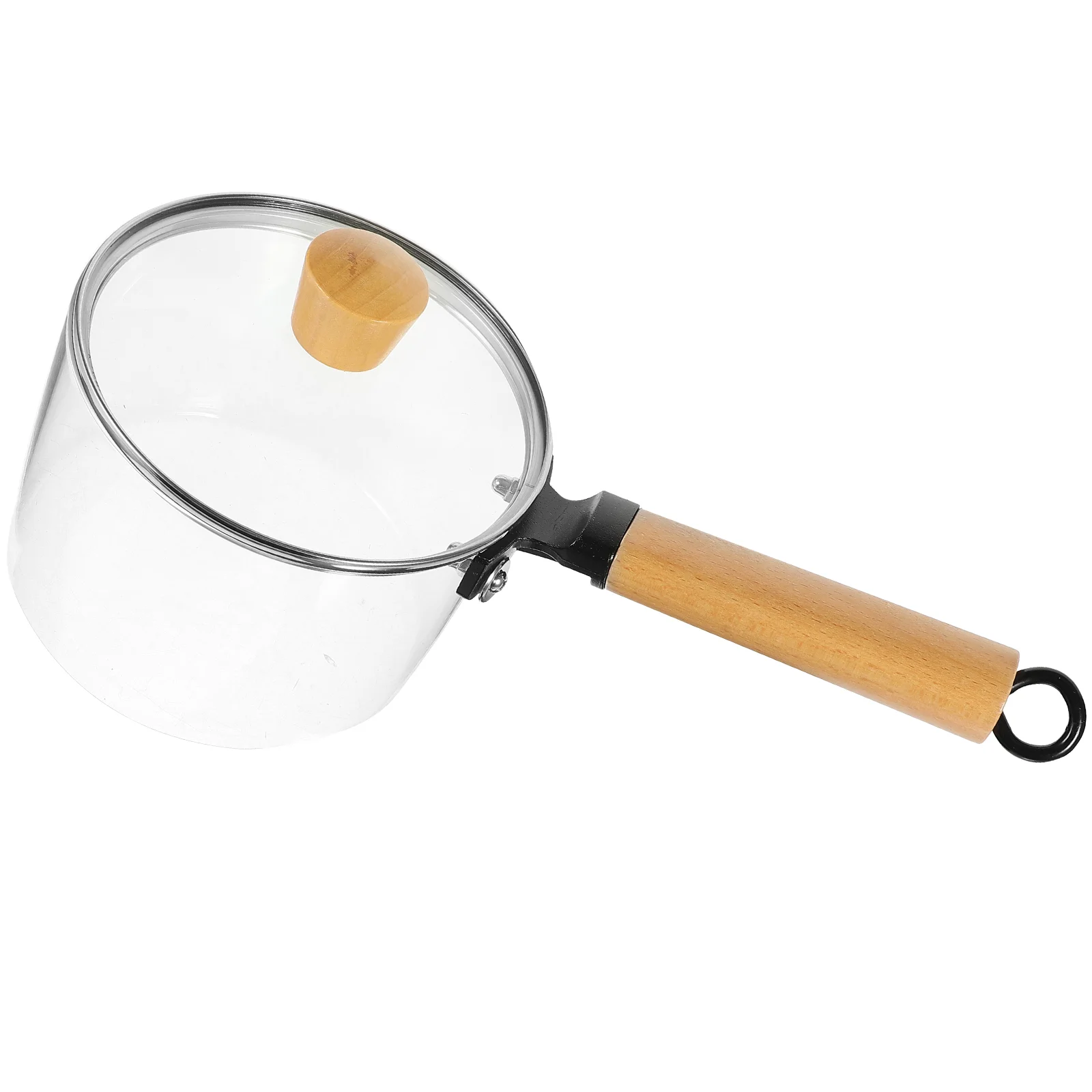 

Kitchen Cooking Pot with Wooden Handle Soup Pot Milk Pan for Noodle Soup Milk