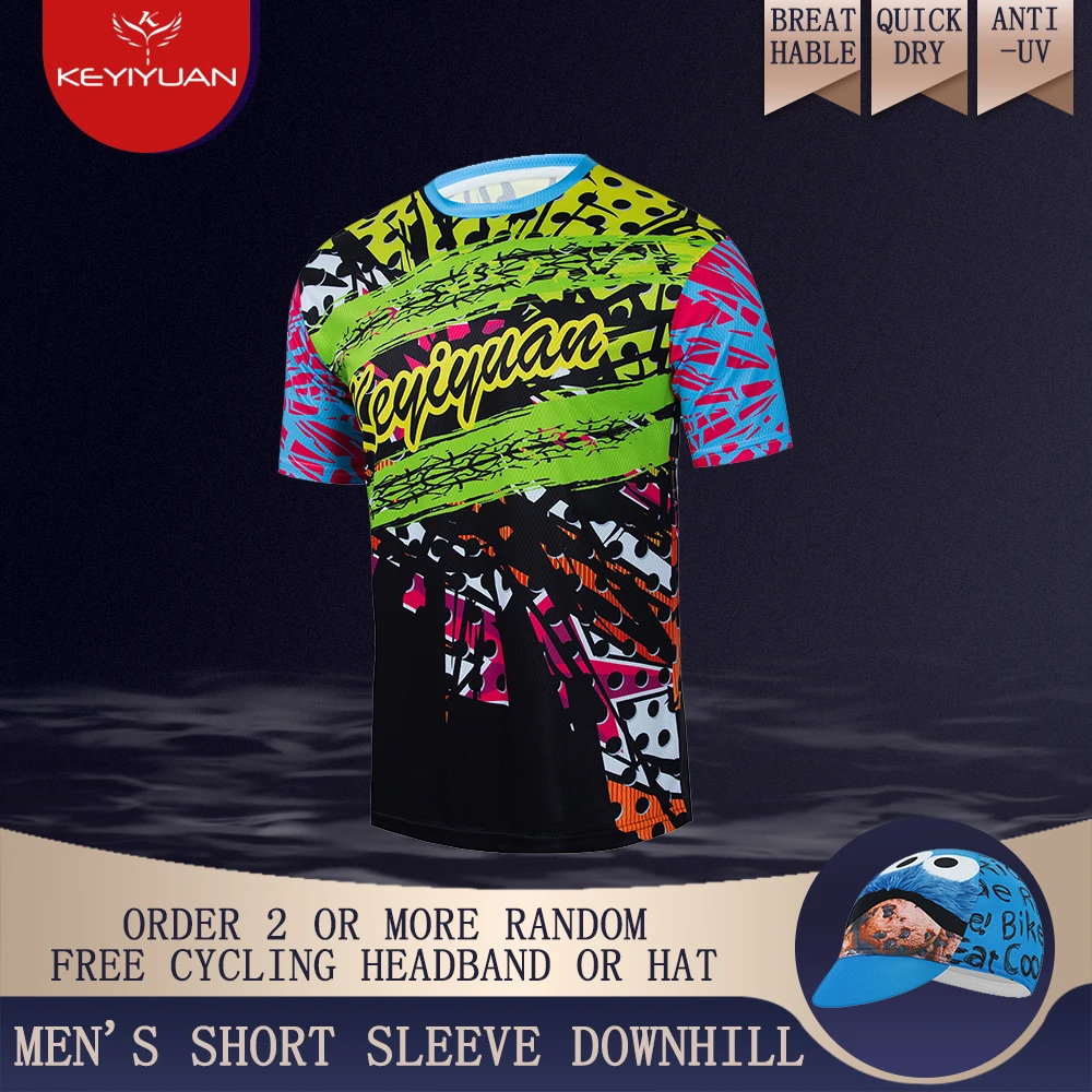 

KEYIYUAN Bike T Shirt Men Mtb Short Sleeve Jersey Motocross Downhill Shirt Mountain Bicycle Clothes Moto Cross Maglia Ciclismo