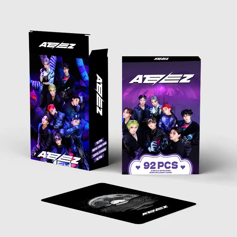 Фото 92 шт./компл. новые карты KPOP ATEEZ Lomo, фотонаклейки HD, двухсторонняя высококачественная фотокарта JongHo Yunho YEOSANG San, подарок для фанатов №4