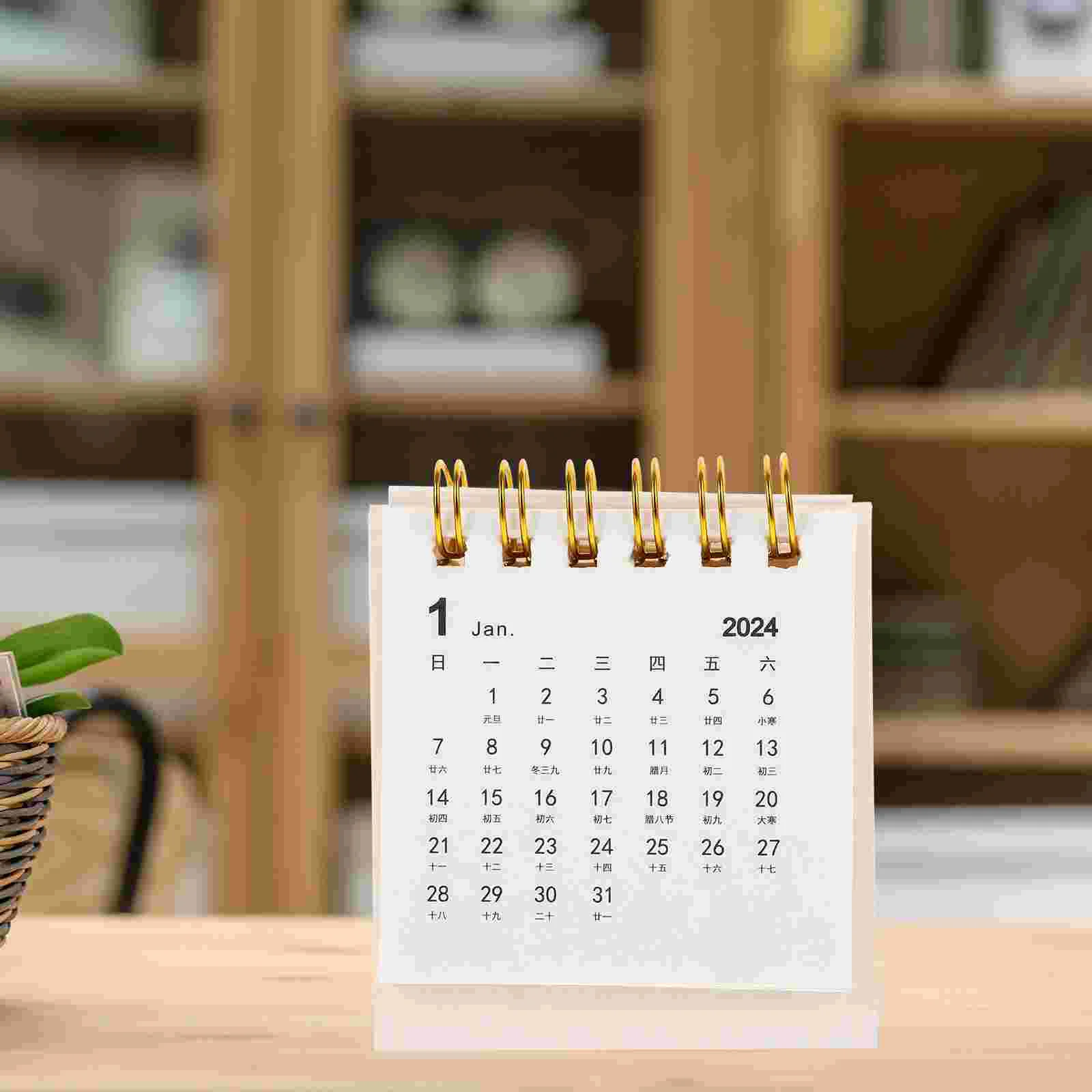 

Календарь стол 2024 офис месяц аксессуар маленький свежий декоративный Примечание стоячий бумажный студенческий карман