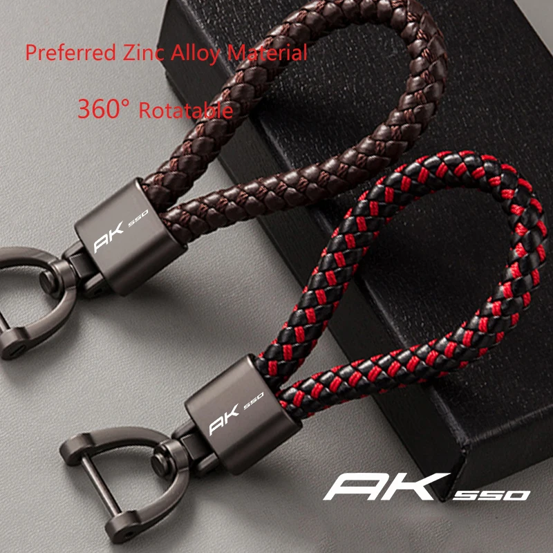 

For KYMCO AK 550 AK550 2017 2018 2019 2020 2021 Accessories Custom LOGO Motorcycle Braided Rope Keyring Metal Keychain