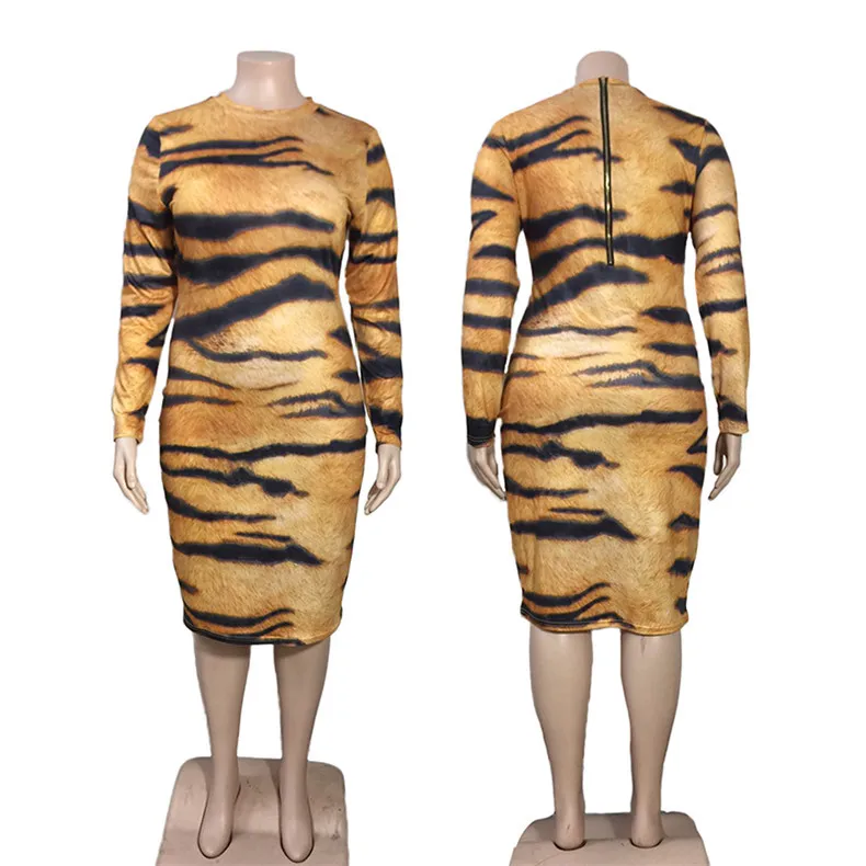 Plus Size Dress O-Neck Long Sleeve Knee-length Dresses for Women 2022 Elegant High Quality Sheath Party Dresses Evening Dresses