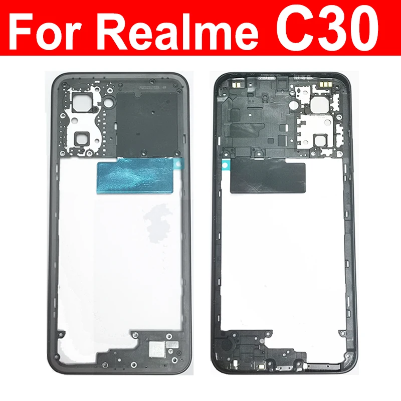 Для OPPO Realme C30 RMX3581 корпус средней рамы с ободком средняя рамка крышка с боковой кнопкой громкости запасные части