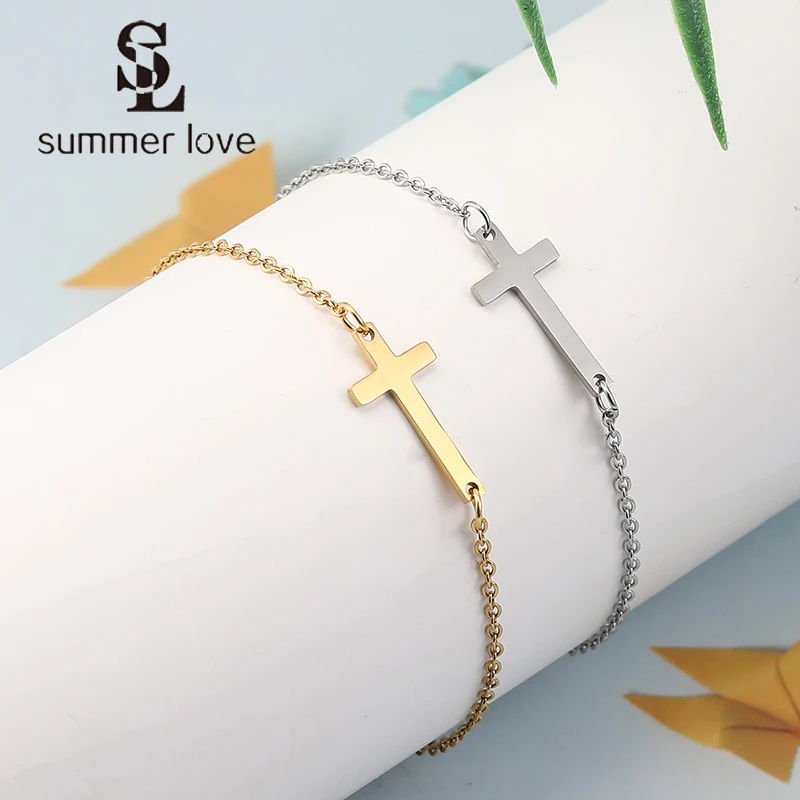 

14K Color Preservation Stainless Steel Cross Pendant Bracelet Boutique Fashion Jewelry Gift High Quality Jewelry Wholesale Trend