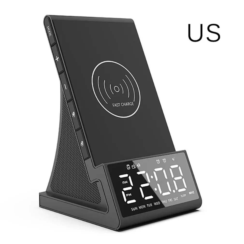 

Hot Wireless Charger Smart Alarm Clock Speaker LED Smart Digital Fm Radio Alarm Clock Table Clocks USB Fast Charger Clocks