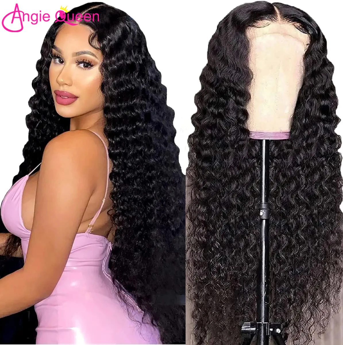 Deep Wave Lace Front Wigs Human Hair 13X4 Lace Front Wig Deep Curly 4x4 Lace Closure Human Hair Wigs For Women With Baby Hair