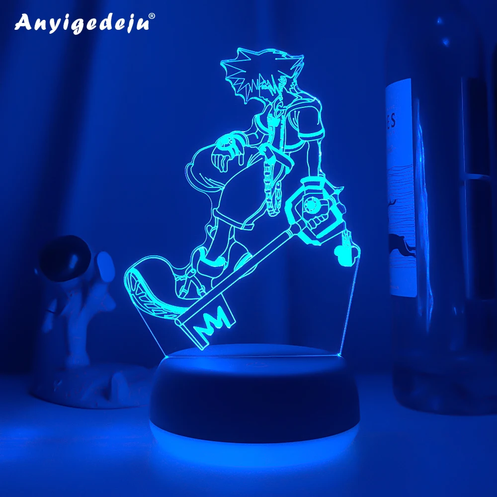 

Game Kingdom Hearts Sora Keyblade Figure Child Night Light Led Color Changing Kids Bedroom Decor Nightlight Sora Lamp Bedside