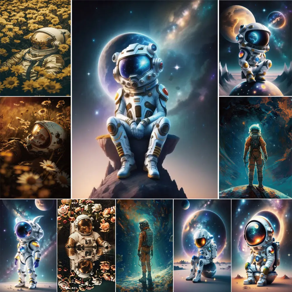 

Astronaut Cartoon Printed 11CT Cross Stitch Embroidery Kit DMC Threads Hobby Craft Painting Handmade Room Decor Jewelry Design