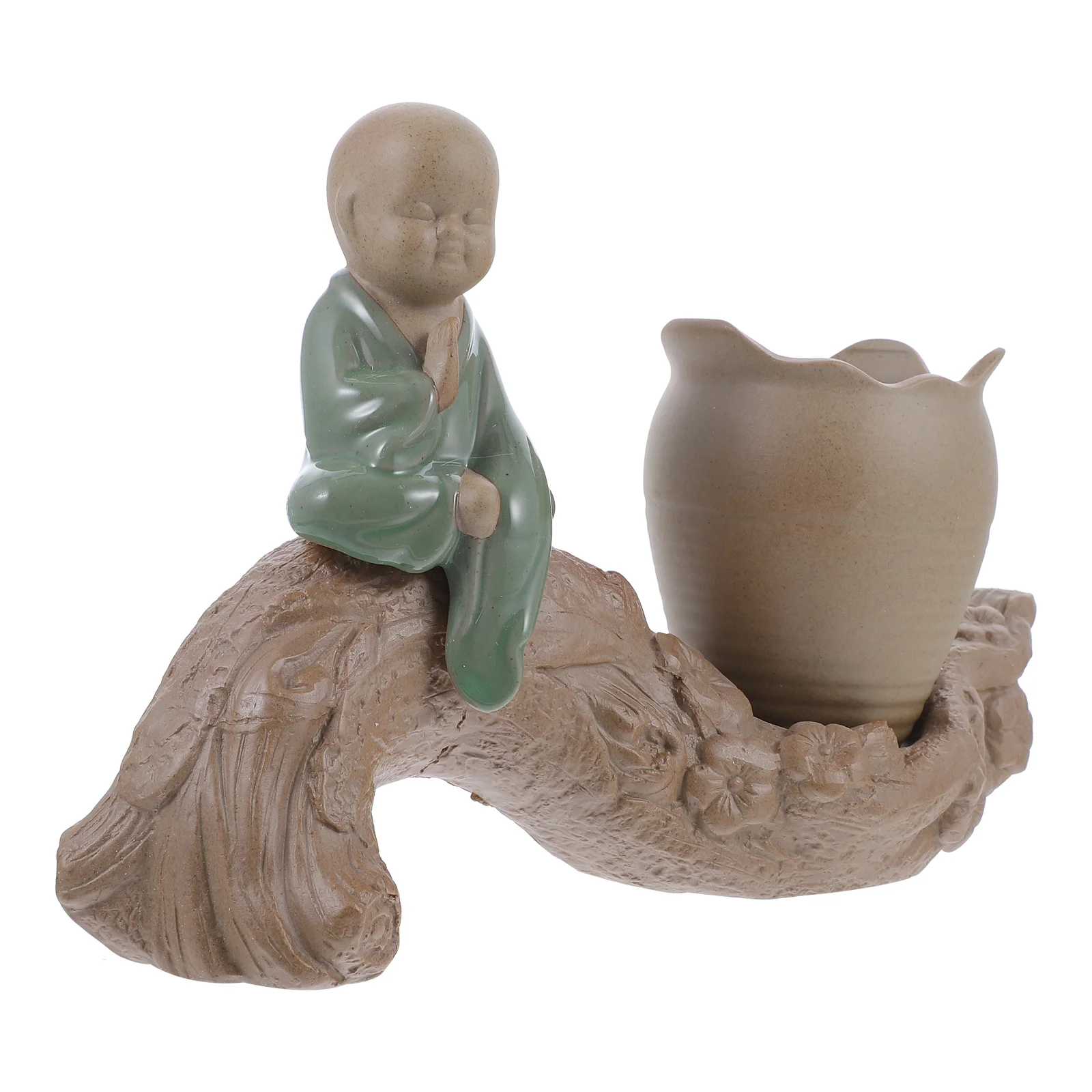 

1 Set Flowerpot with Base Ceramic Planter Desktop Flowerpot Desktop Decor