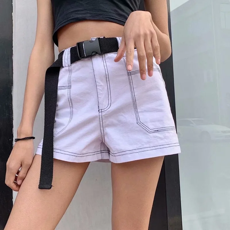

2021 Harajuku New Street Shorts High Waist Biker Taille Haute Cyclisete Female Shorts Y2k Punk Summer Hot Short Women Streetwear