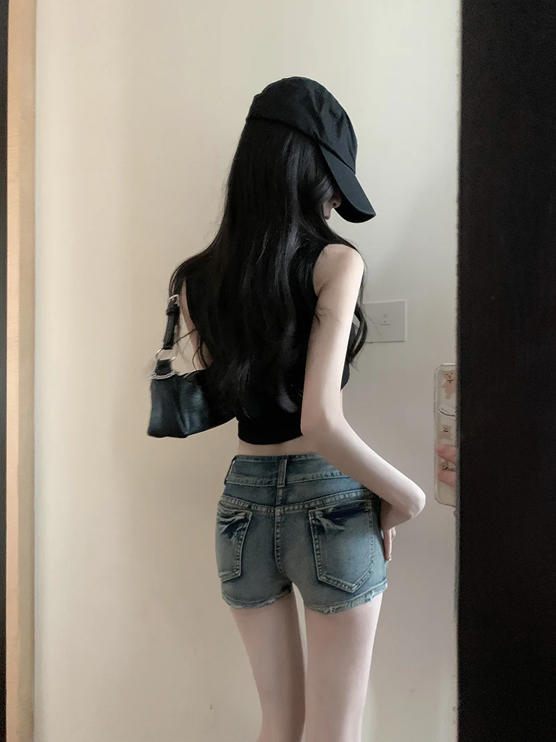 new summer Fashion casual brand female women girls high waist Denim Shorts