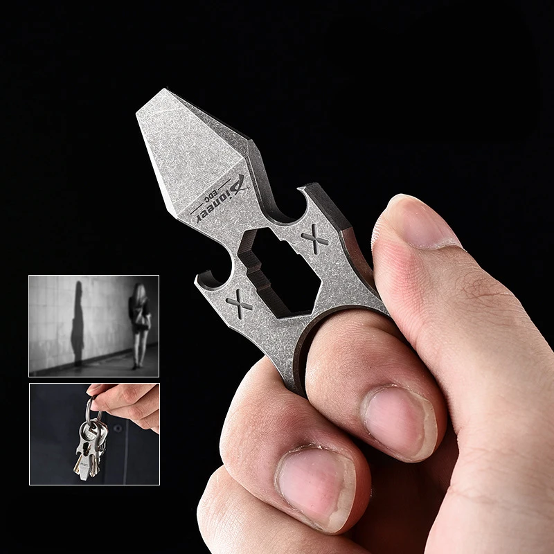 

Titanium Alloy EDC Tool Multi-Functional Self-Defense Tiger Finger Outdoor Portable Crowbar Keychain Key Ring Accessories