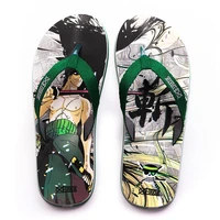 one piece zoro anime flip flops sandals mens fashion personality student beach mens and womens couple sandals anti slip