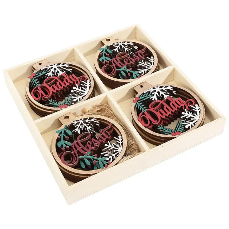 

12 шт., Новогодняя подвеска в виде рождественской елки