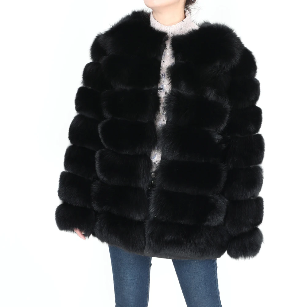 Женское длинное пальто из натурального меха 70 см жилет натуральной лисы зимняя