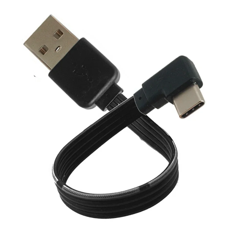 Мягкий короткий USB-кабель C-типа длиной 0 2 метра 20 см под прямым углом 90 ° Зарядное