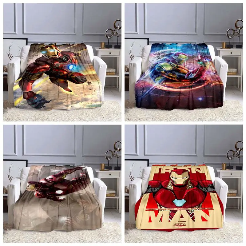 

Одеяло «Железный человек» для спальни, дивана, одеяло с рисунком звезд, фланелевое одеяло, цветное домашнее украшение