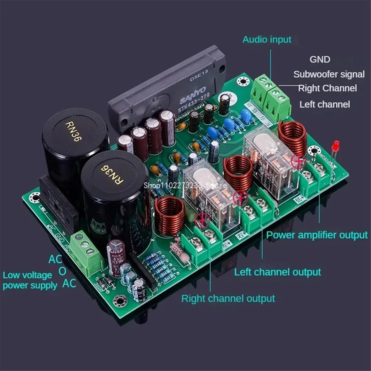 Hi-Fi Плата усилителя мощности с толстой пленкой 60Wx3 двойной аудиоусилитель