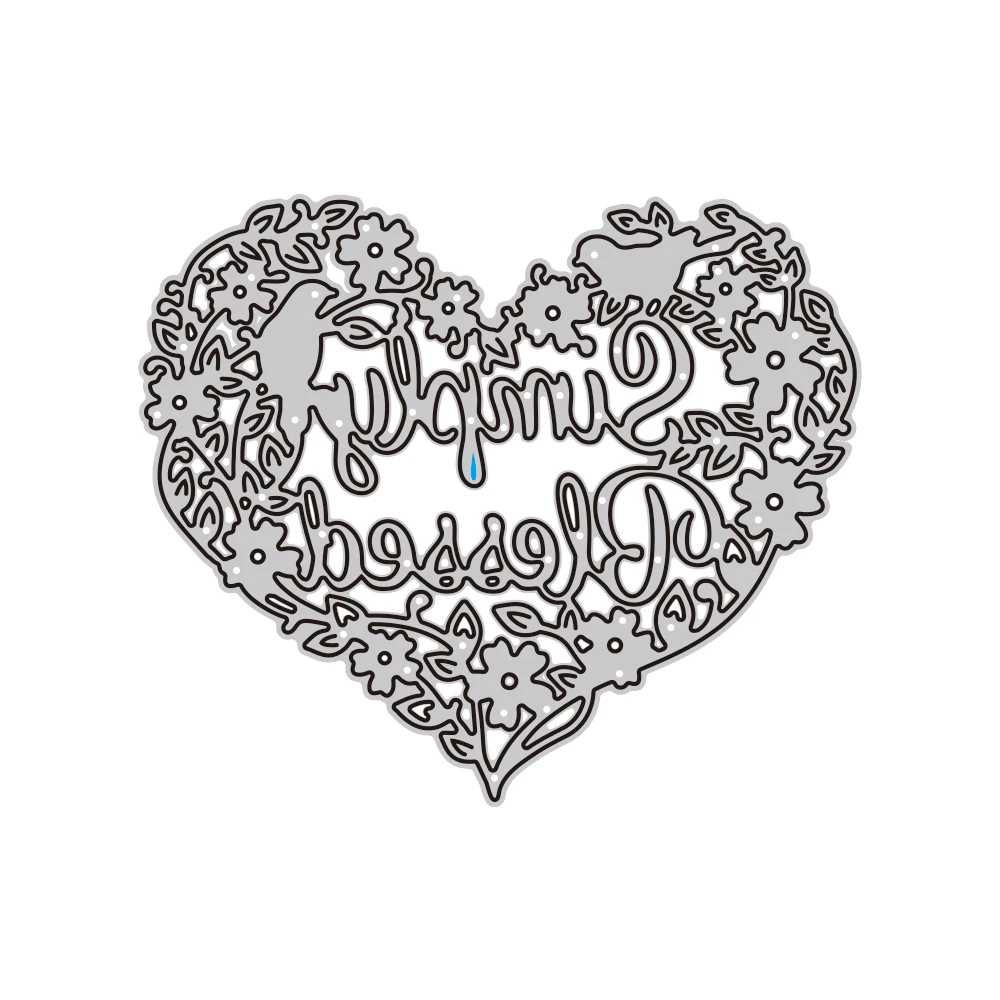 Просто блестящая птица цветок любовь набор металлических штампов форма нож для