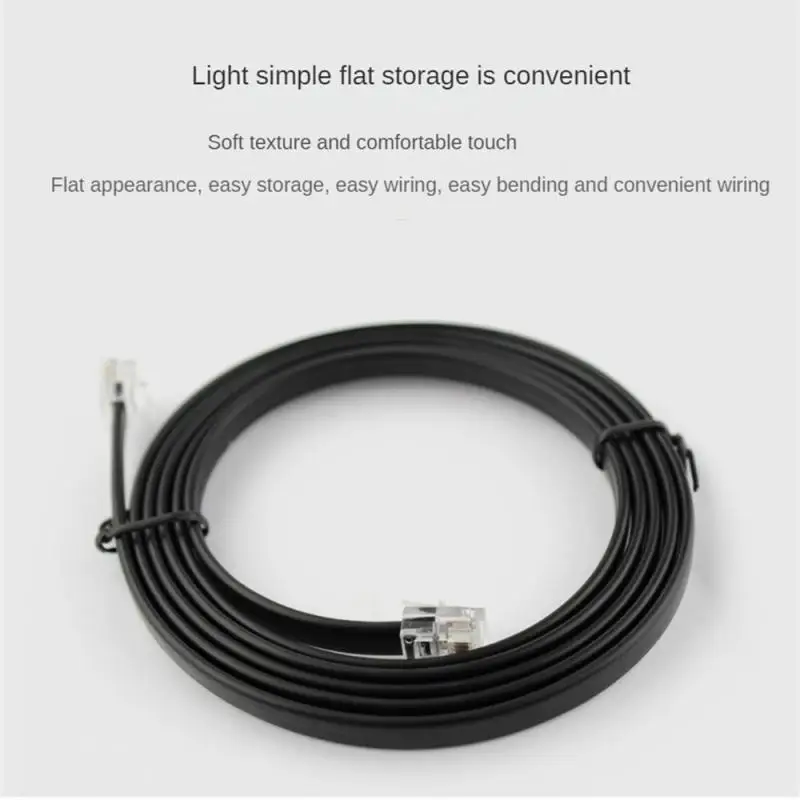 

Flat Telephone Line Flame Retardant Skin Lightweight Easy Storage Oxygen-free Copper Core Small Attenuation Telephone Line Pvc