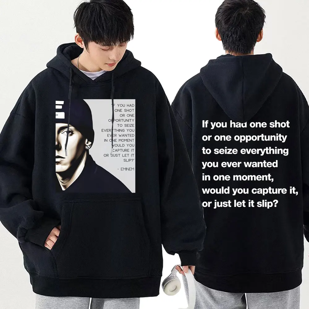 

Eminem Quote Hooded Pop Art Vintage 90s Legends Rap Hip Hop Street Song Inspirational Hoodie Men Women Oversized Male Sweatshirt