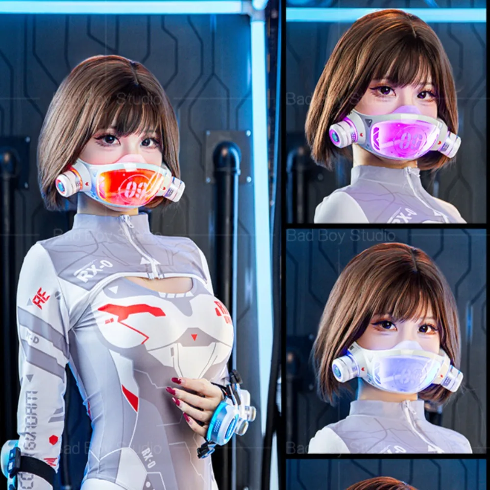 Крутой киберпанк светодиодный косплей Maks Glow Girl Sci-fi механическая рука техника