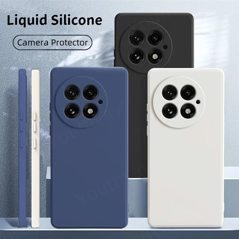 Для Oneplus 13 Жидкий силиконовый чехол Чехол Fundas Coque Мягкий ТПУ Защитный для камеры 12