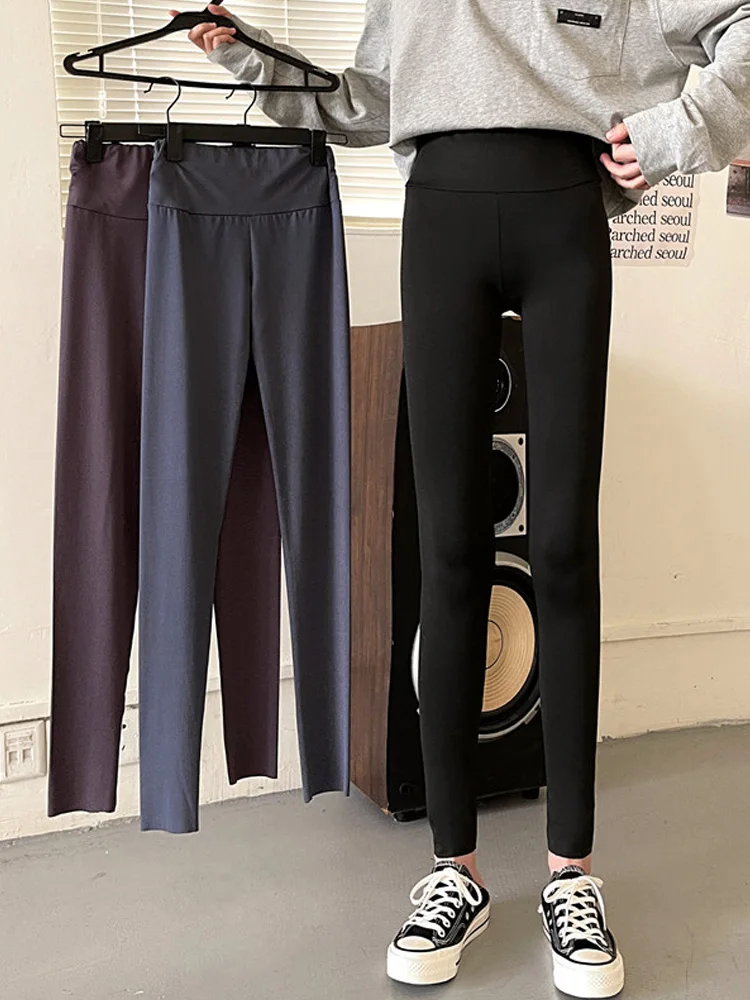 

Спортивные Леггинсы, женская одежда, однотонные пикантные леггинсы с высокой талией, женские уличные модные эластичные мягкие черные легги...