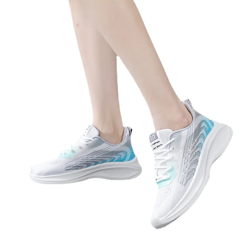 

Женские легкие кроссовки для бега, повседневная сетчатая дышащая спортивная обувь, женская уличная спортивная теннисная обувь на шнуровке, новинка 2023