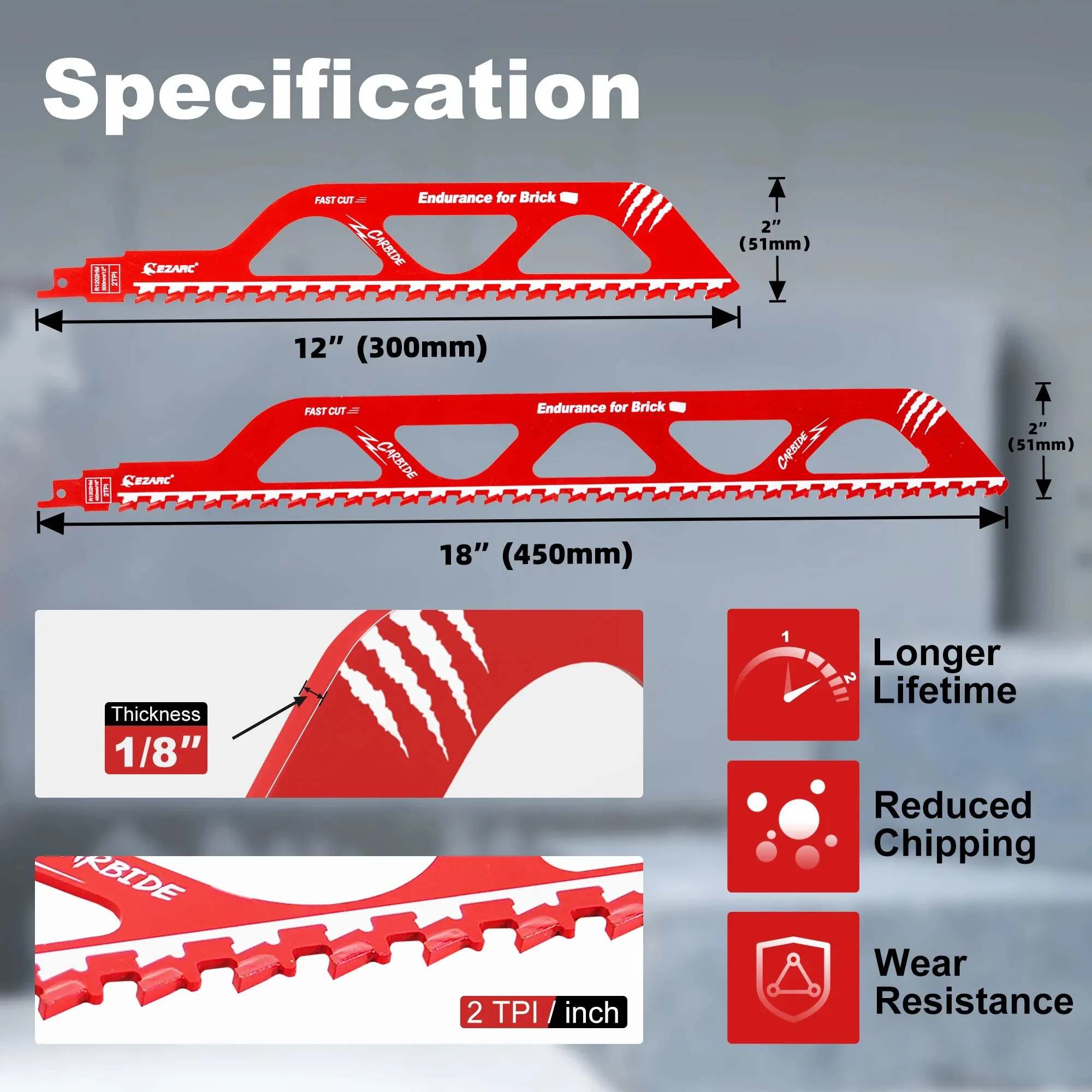 Твердосплавные сабельные пилы EZARC набор из 2 предметов для коммерческого