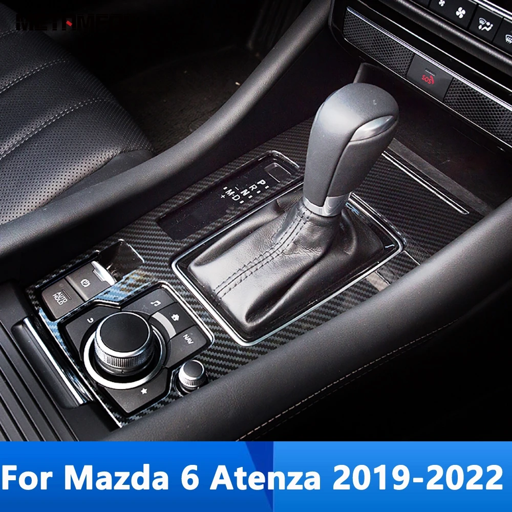 

Центральная коробка переключения передач для Mazda 6 M6 Atenza 2019 2020 2021 2022, декоративная рамка из углеродного волокна, автомобильные аксессуары