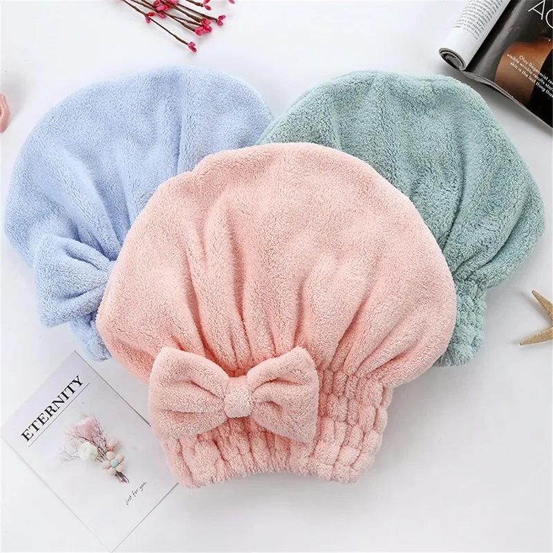 

Microfiber Hair Drying Packing After Shower Female Girl Lady Towel Quick-drying Hair Hat Cap Turban Headgear Bathing Tools