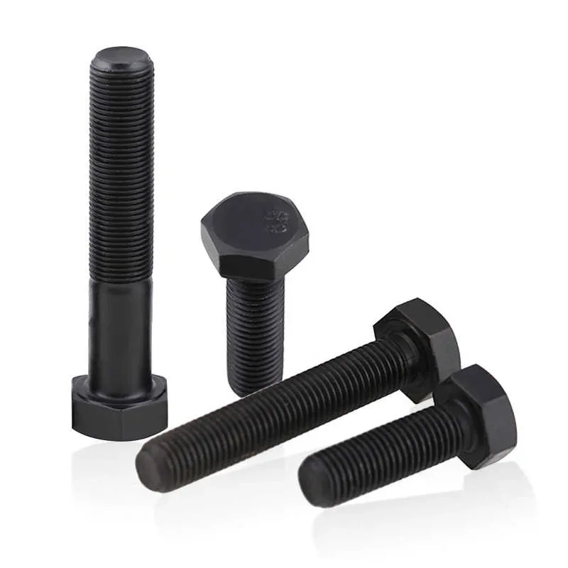Наружный шестигранный винт класса 8 из черной стали с тонкой резьбой M8 M10 M12 DIN933