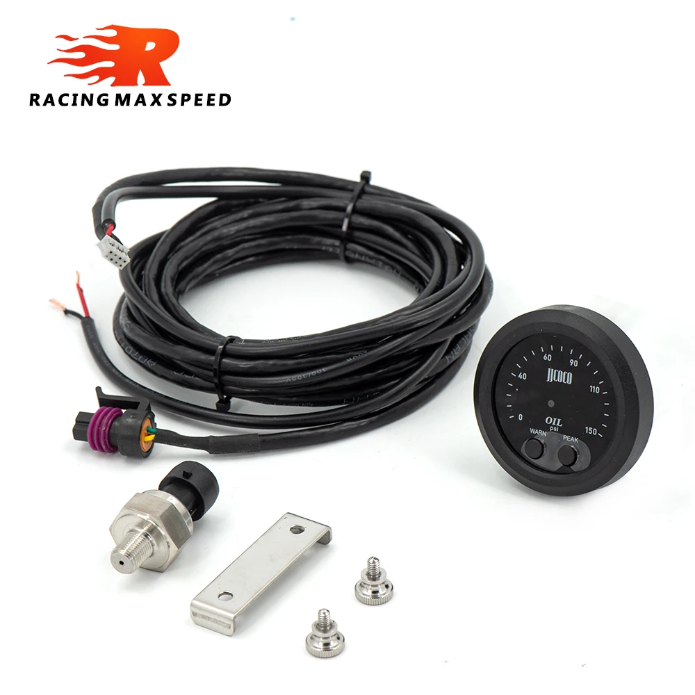 

52MM 2'' S-Series Ultra-Thin Round Oil pressure gauge with 1/8NPT sensor oil pressure red display digital 0-150PSI