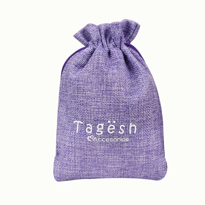 Сумки из натурального джута с персонализированным логотипом сумки на шнурке