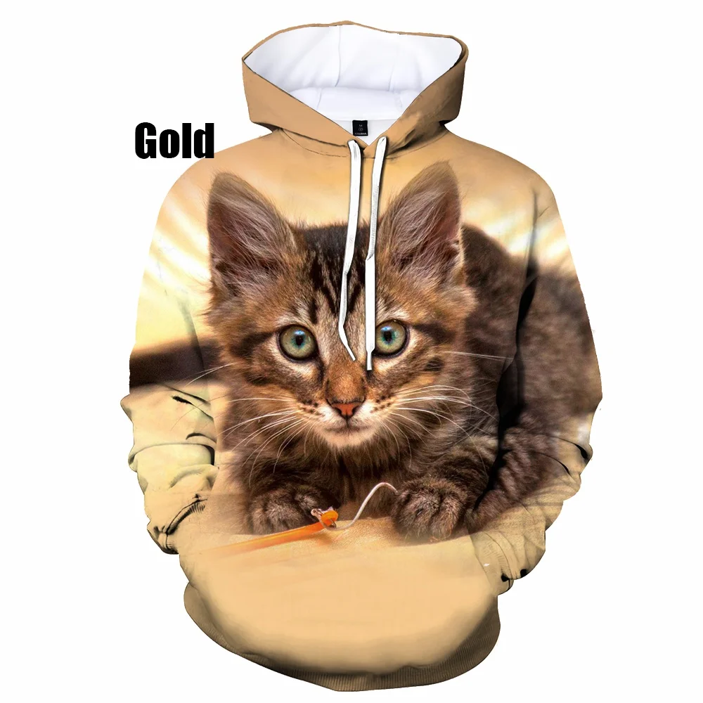 Newest Fashion Cute Cat 3D Printed Hoodie Casual Men Women Animal Cat Hooded Pullovers