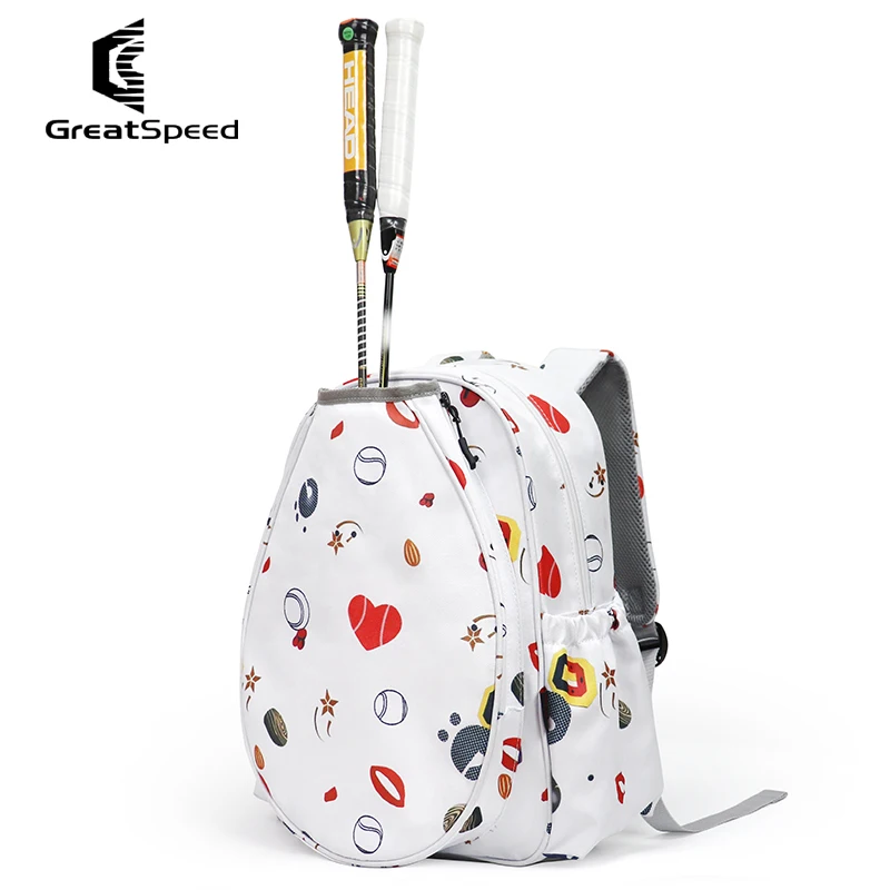 Greatspeed Tennis Backpack Women with Sneakers Compartment Children Kids Teenagers Badminton Rackets Bag for 2 Rackets